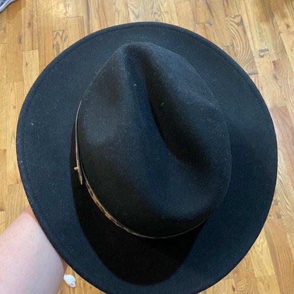 Animal Print Haircalf Trim Felt Fedora | LOFT